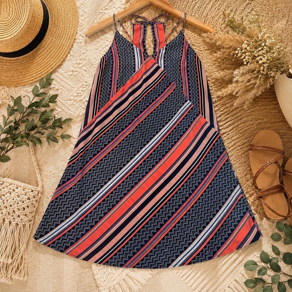 Abercrombie & Fitch Dresses & Skirts - Abercrombie Fitch Strappy Shift Dress S Boho Geometric Summer Flowy Beach Y2K